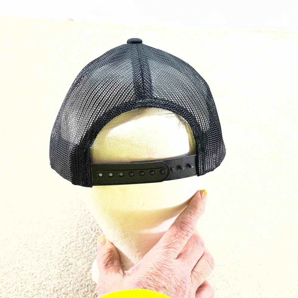 Outdoor Cap Trucker Hat Mens OSFM Black Yellow Logo‎ Snapback Mesh Baseball Cap